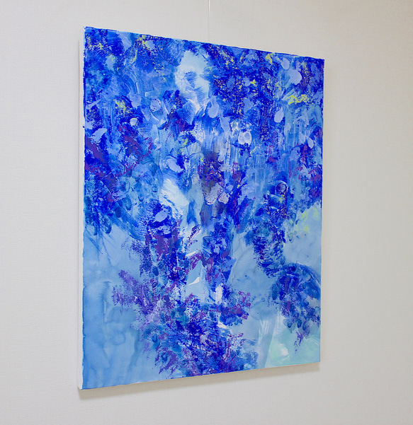 永井雅人絵画作品 「Textures Blue No.4」和のテイスト　カラー作品　美品未使用　ホテル仕様　個展出品作品 1枚目の画像