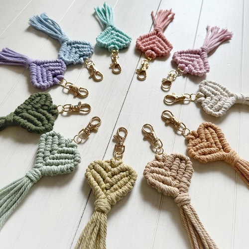 No.5マクラメ♡ハートモチーフ♡hanging