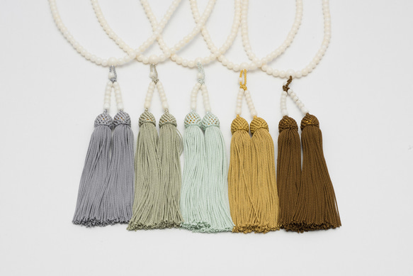 白珊瑚本連数珠　白房(無傷５mm玉使用) 