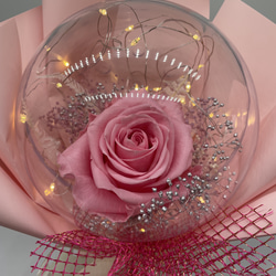 バルーンフラワー　ベイビーピンク　オリジナル商品　プリザーブドフラワー　ギフト　バラ 2枚目の画像