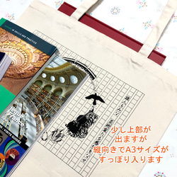 文豪　宮沢賢治イメージ　手刺繍トートバッグ / 2サイズ展開（B4サイズ、A3サイズ） 12枚目の画像