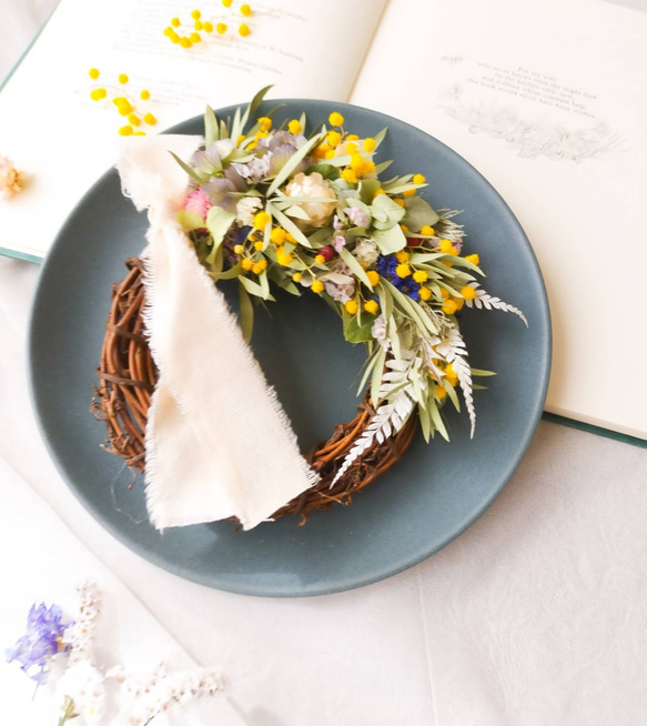 秋色紫陽花クレセントリース2024 ♡約21センチ autumn wreath ＊ 秋色紫陽花もあしらって ＊ ＊ #wreath