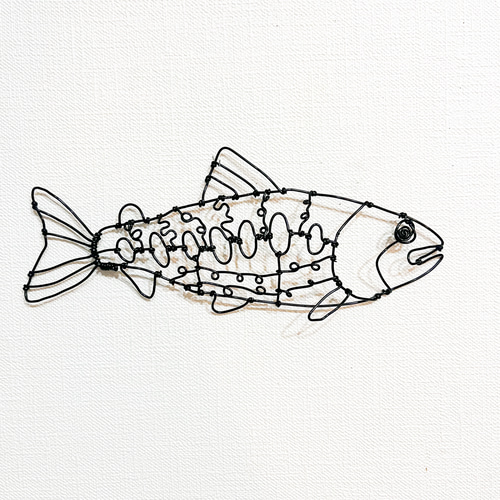 アロワナ ワイヤーアート アマゴ 天魚 ワイヤーアート 立体 壁掛け 【受注販売】 タペストリー