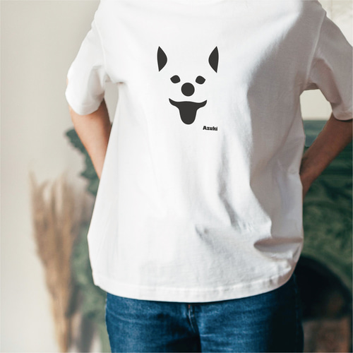 柴犬（顔） tシャツ 【名入れ】秋田犬 日本犬 子犬 面白い デフォルメ