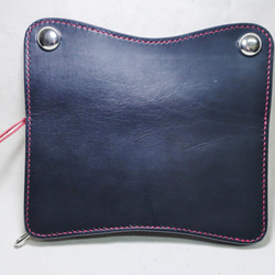 トラッカーウォレット サドルレザー 革財布 手縫い ハンドクラフト レザークラフト 革小物 レザーウォレット 馬革 新品 2枚目の画像