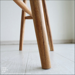 チーク無垢材 スツールCirF / N01 椅子 イス ナチュラル カフェチェア 無垢材スツール ナチュラル 手作り家具 7枚目の画像