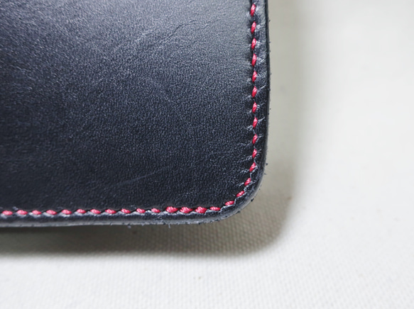 トラッカーウォレット サドルレザー 革財布 手縫い ハンドクラフト レザークラフト 革小物 レザーウォレット 馬革 新品 10枚目の画像