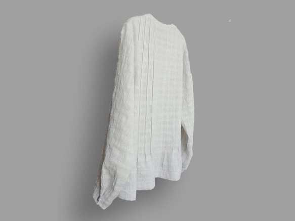 ～Seriesブラウス兼羽織…リップル加工麻ウール混紡ガーゼ～ 3枚目の画像