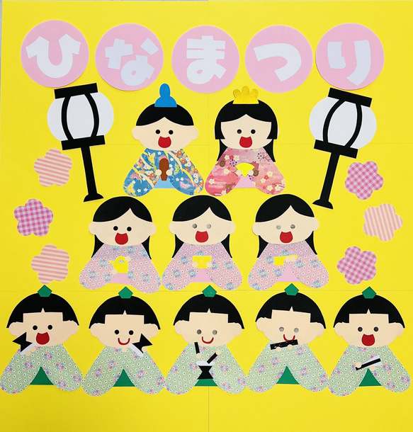 壁面 ひなまつり 型紙 riiii🌷 通販 17288589｜Creema(クリーマ