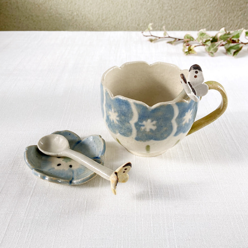 陶器のスプーン【蝶】 カトラリー A.umi｛陶器｝ 通販 17288591