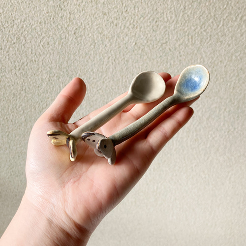 陶器のスプーン【蝶】 カトラリー A.umi｛陶器｝ 通販 17288591