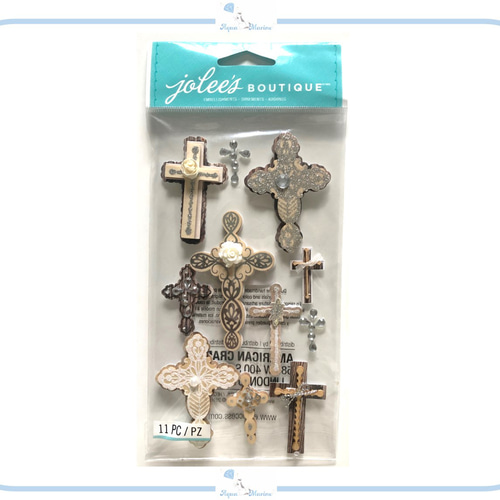 EJ117 JOLEE'S 3Dシール クロス 十字架 デザイン 立体