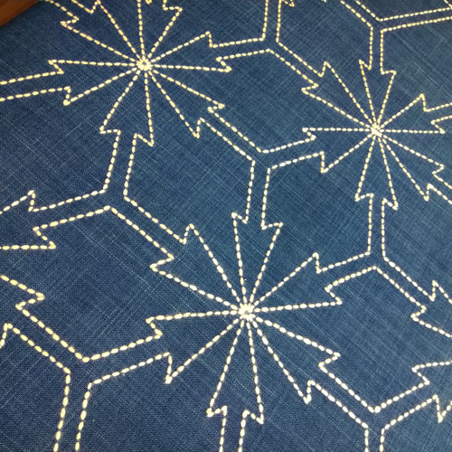 正藍染め 刺し子風呂敷 約90㌢ 撫子模様 その他インテリア雑貨