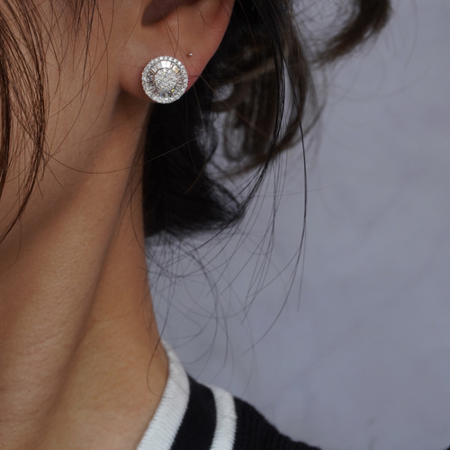 天然ダイヤモンドピアス0.46ct k18 ピアス（スタッド・一粒