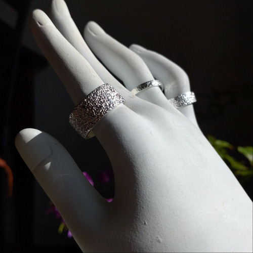 3㎜ 5㎜ 9㎜】 朝日に照らされた水面 キラキラ テクスチャー シルバー