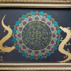 額装品　マンダラ　曼陀羅 Amazon｜アジアン雑貨 ネパール曼陀羅 オーム曼陀羅(マンダラ