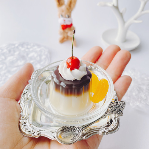 純喫茶のプリン 小さなオブジェ スプーン付き フェイクスイーツ