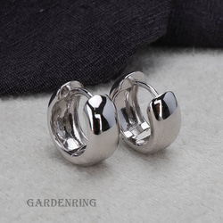 シルバー925 Silver シンプル甲丸フープピアス/軽研磨仕上げ/両耳 シルバー925 Silver シンプル甲丸フープピアス/軽研磨仕上げ/両耳