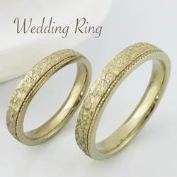 ★★おはるです★★ k18 リング　ミルグレイン　9号 K18PG オーバル リング ミルグレイン 2.5mm 4-14｜結婚指輪（マリッジ