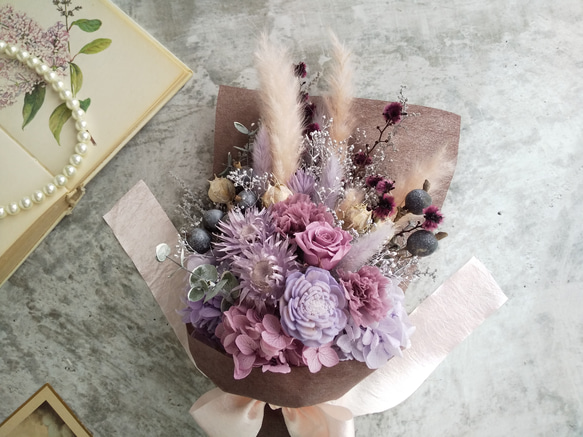 Swag bouquet ＜sirosumire＞＊スワッグ＊春＊ブーケ＊スプリング＊壁掛け＊プリザーブドフラワー＊お花 8枚目の画像