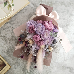 Swag bouquet ＜sirosumire＞＊スワッグ＊春＊ブーケ＊スプリング＊壁掛け＊プリザーブドフラワー＊お花 5枚目の画像