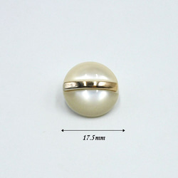 シャンクボタン 17.5mm【 Gold Bar /Pearl White 】4個 3枚目の画像