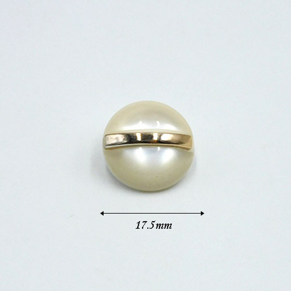 シャンクボタン 17.5mm【 Gold Bar /Pearl White 】4個 3枚目の画像