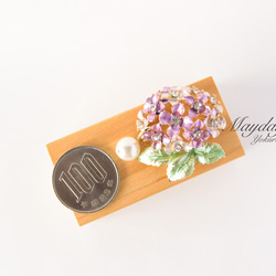 『可憐な紫陽花のブローチ』あじさい アジサイ 9枚目の画像