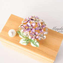 『可憐な紫陽花のブローチ』あじさい アジサイ 4枚目の画像