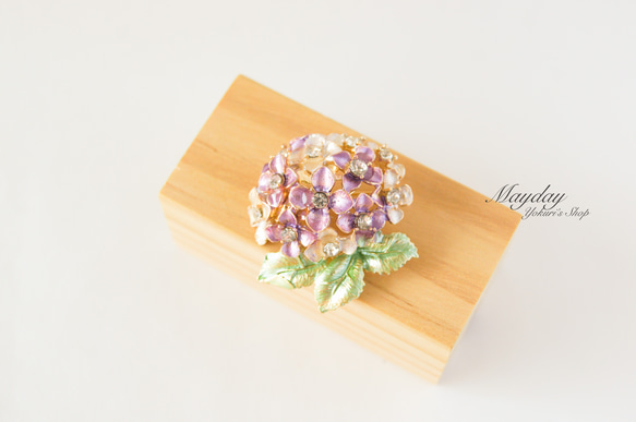 『可憐な紫陽花のブローチ』あじさい アジサイ 8枚目の画像