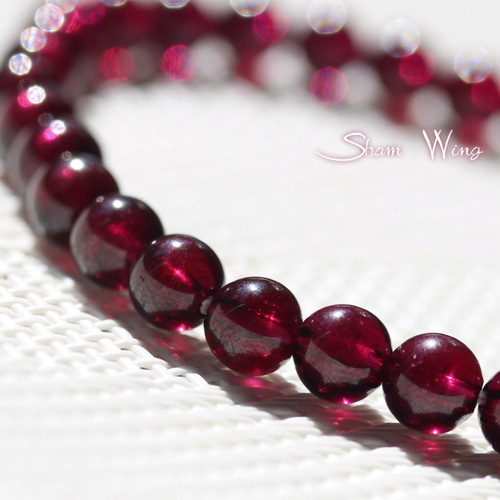 激レア天然石織姫ガーネットブレスレット2本セット、 良質ロードライト