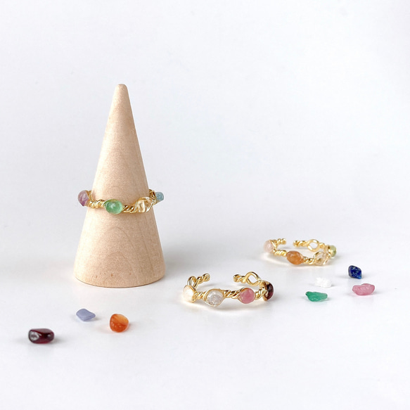 精選【戒指有4種生日石可供選擇】天然石戒指，一種尺寸適合所有人，最喜歡的顏色，簡單，精緻，禮物，禮物，母親節 第1張的照片