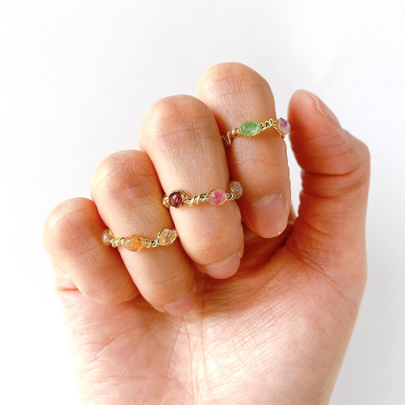 精選【戒指有4種生日石可供選擇】天然石戒指，一種尺寸適合所有人，最喜歡的顏色，簡單，精緻，禮物，禮物，母親節 第2張的照片