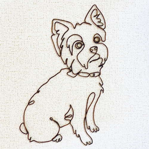 おトイレしているヨークシャテリア　ワイヤーアート おトイレしているヨークシャテリア ワイヤーアート