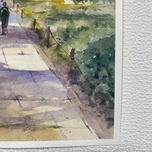 197）原画 水彩画 風景画 横浜の街 絵画 マグリット0125 通販