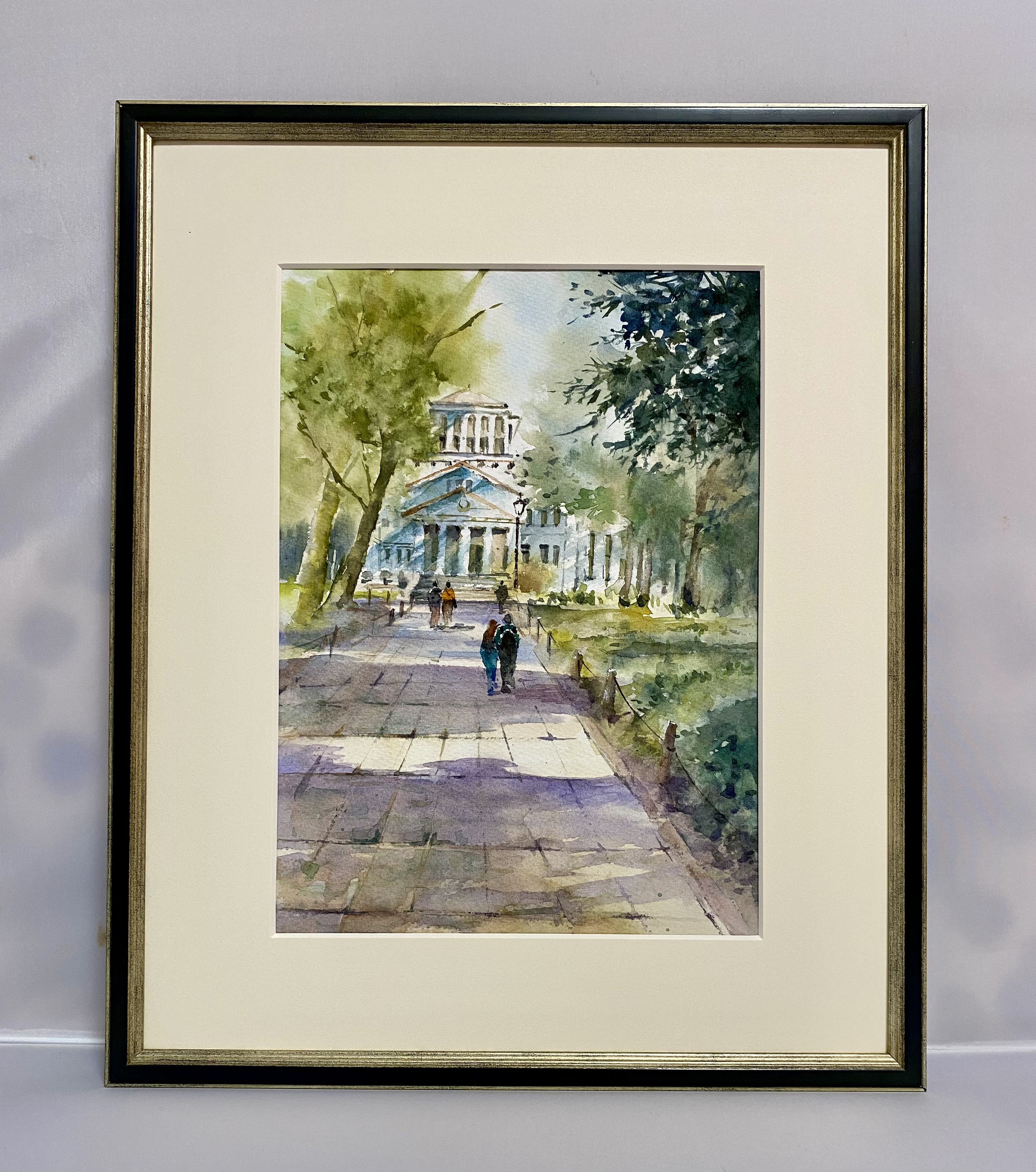 水彩画 原画 店長 水彩画原画 江ノ電・龍口寺前を走る ＃585 | iichi 日々の暮らし