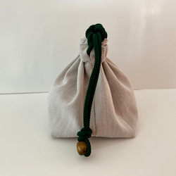 ミニ巾着袋　(綿ポリダンガリー) 4枚目の画像