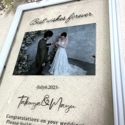 【フレーム付】結婚式 お祝い A4　クリア 写真　写真入り　クリア　クリアボード　名前入り ウェディングフォト 4枚目の画像
