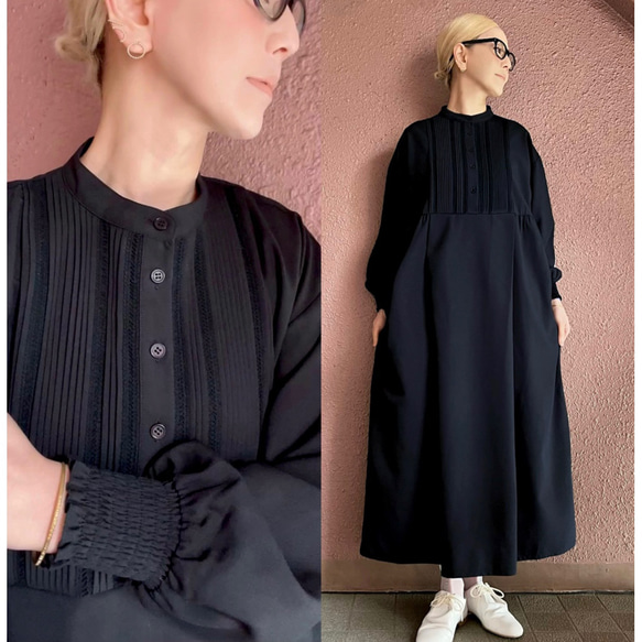 RATA❤️兩種顏色可選❤️一件式設計❤️優雅休閒的成人連身裙❤️褶襉和蓬鬆袖子❤️適合日常穿著和特殊場合❤️ 第1張的照片