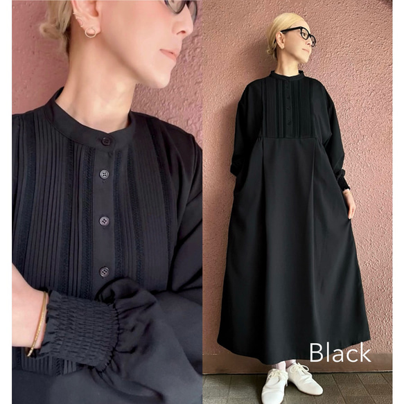 RATA❤️兩種顏色可選❤️一件式設計❤️優雅休閒的成人連身裙❤️褶襉和蓬鬆袖子❤️適合日常穿著和特殊場合❤️ 第9張的照片