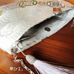 ＊Handbag ✳︎ハンドバッグ✳︎能衣唐織袋帯✳︎パーティ✳︎角丸タイプ✳︎上品✳︎ 5枚目の画像