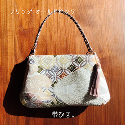 ＊Handbag ✳︎ハンドバッグ✳︎能衣唐織袋帯✳︎パーティ✳︎角丸タイプ✳︎上品✳︎ 2枚目の画像