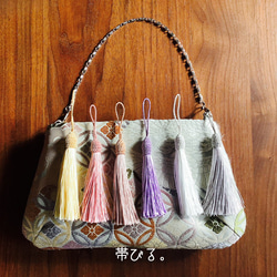 ＊Handbag ✳︎ハンドバッグ✳︎能衣唐織袋帯✳︎パーティ✳︎角丸タイプ✳︎上品✳︎ 9枚目の画像