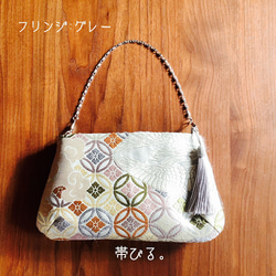 ＊Handbag ✳︎ハンドバッグ✳︎能衣唐織袋帯✳︎パーティ✳︎角丸タイプ✳︎上品✳︎ 3枚目の画像