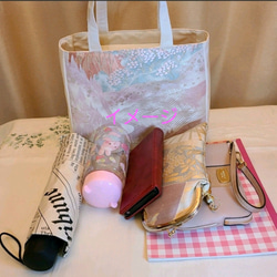 【Creema限定♡母の日】和風花模様シルク着物帯のハンドバッグ、トートバッグ 8枚目の画像