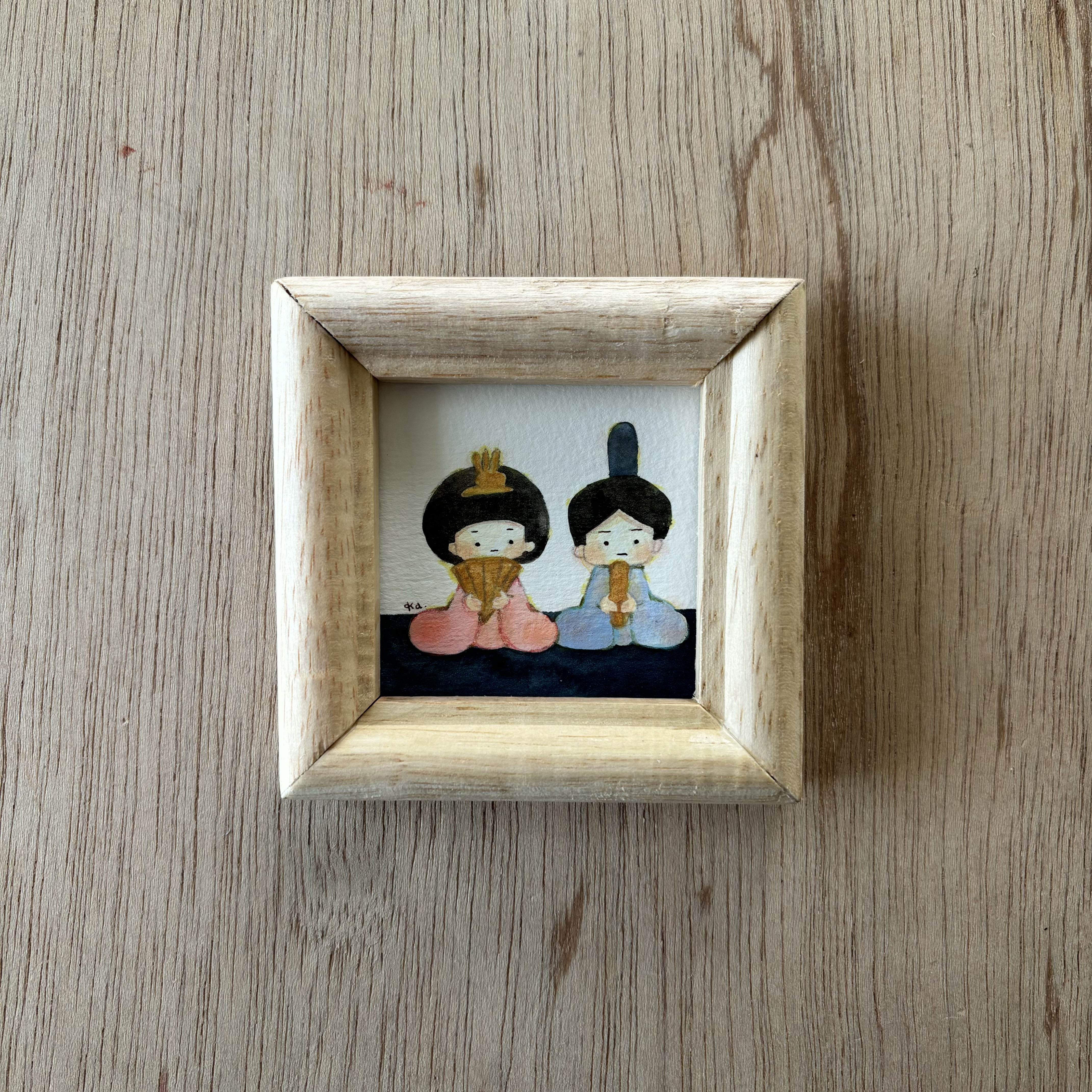 「桃の節句」ミニ額　キラキラ原画