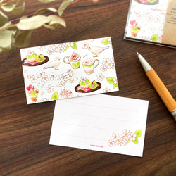 Message Card "SakuraMacchaLatte"《8sheets》｜桜抹茶ラテのメッセージカード 1枚目の画像