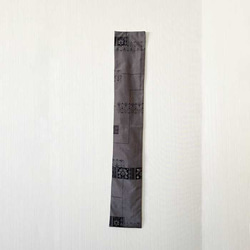シルク 着物スカーフ 【 着物リメイク 】 大島紬アイボリー * グレー / リバーシブル 8枚目の画像