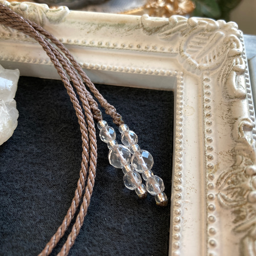 クリソプレーズ マクラメ編みネックレス・マクラメネックレス