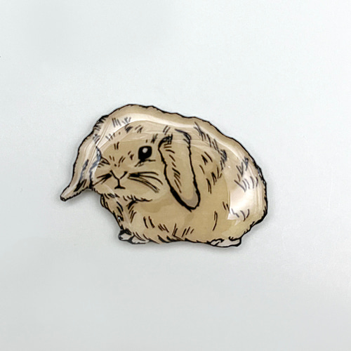 垂れ耳うさぎ（ロップイヤー） ブローチ ブローチ tanuki-ms 通販